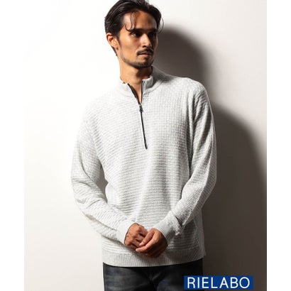 【RIELABO】ハーフジッププルオーバーニット （19ライトグレー）｜詳細画像