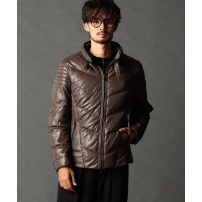 ニコルクラブフォーメン NICOLE CLUB FOR MEN レザーライクライダースダウンブルゾン （49ブラック）｜詳細画像