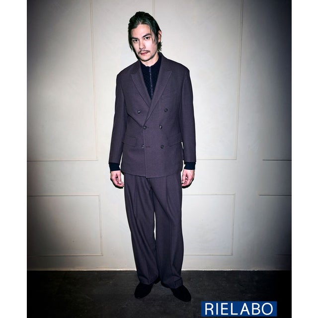 【RIELABO】プレスウォーム2タックワイドパンツ （17ダークブラウン）