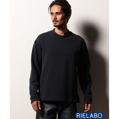 【RIELABO】ワッフルショートモックネックカットソー(日本製) （39チャコールグレー）｜詳細画像