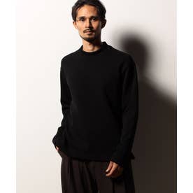 【RIELABO】ワッフルショートモックネックカットソー(日本製) （49ブラック）
