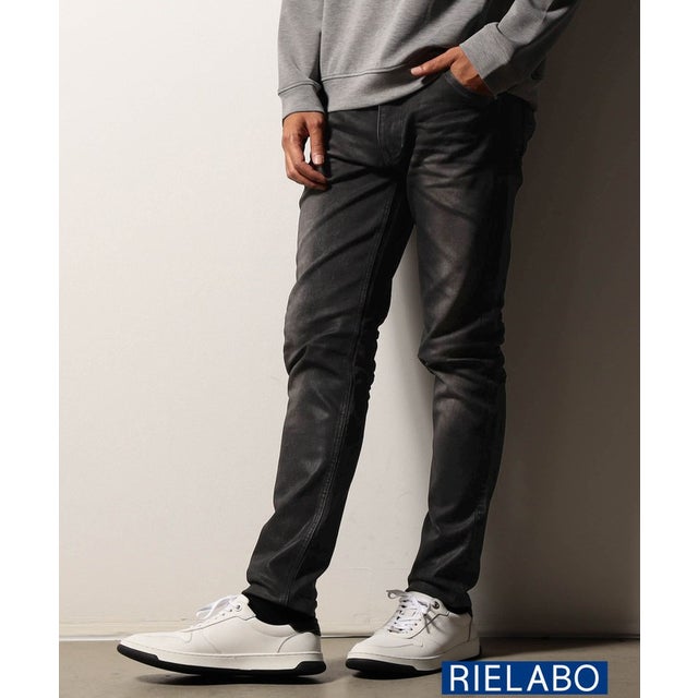 【RIELABO】ニットライクドビーストレッチデニムパンツ （49ブラック）
