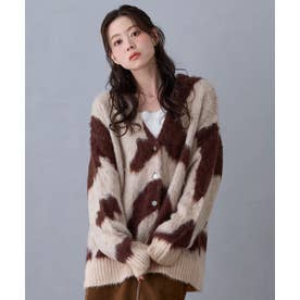 【ZELDA】ニュアンス柄シャギーカーディガン （28オフホワイト）
