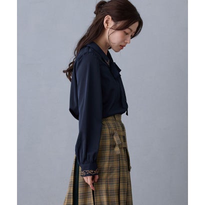 ニコルクラブ NICOLE CLUB 衿刺繍ピンタックブラウス （20イエロー）｜詳細画像
