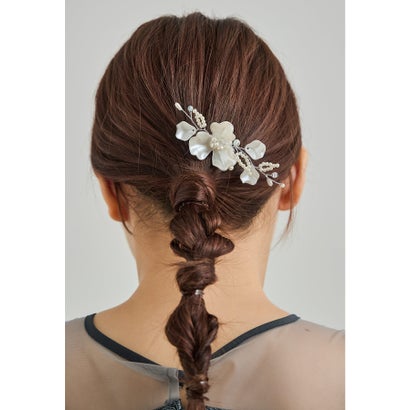 パールペタルコーム ヘアアクセサリー ゴールド シルバー 結婚式 二次会 成人式 同窓会 お呼ばれ オケージョン ウェディング 浴衣 着物 髪飾り （シルバー）｜詳細画像