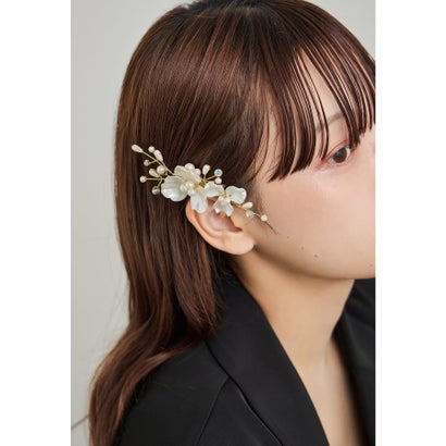 パールペタルヘアクリップ ヘアアクセサリー ゴールド シルバー 結婚式 二次会 成人式 同窓会 お呼ばれ オケージョン ウェディング 浴衣 着物 髪飾り （ゴールド）｜詳細画像