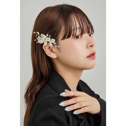 パールペタルヘアクリップ ヘアアクセサリー ゴールド シルバー 結婚式 二次会 成人式 同窓会 お呼ばれ オケージョン ウェディング 浴衣 着物 髪飾り （ゴールド）｜詳細画像