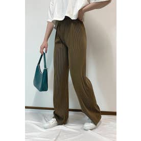 セルフカット ハイウエスト ワイドパンツ ウエストゴム 体型カバー ストレートパンツ 韓国ファッション 春 量産型 低身長 （KY）