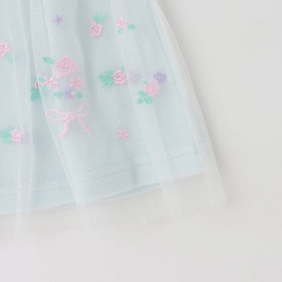 メゾピアノ mezzo piano 花刺繍チュールフリルチュニック＆ブルマセット （ライト ピンク）｜詳細画像
