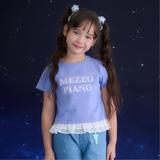 キラキラ星座ロゴ 半袖Tシャツ （ディープ ブルー）