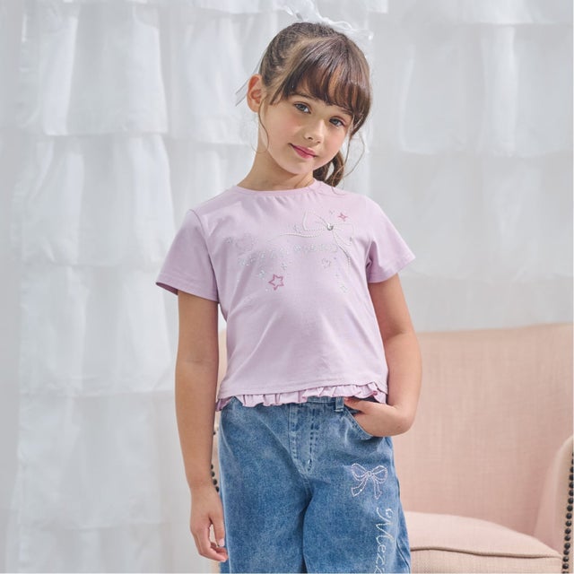 キラキラモチーフロゴ 半袖Tシャツ （ピンク）