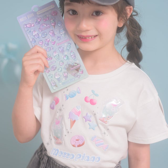 ちゅるかわシール 半袖Tシャツ （オフ ホワイト）