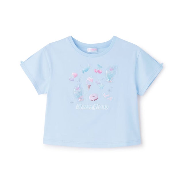 ちゅるかわシール 半袖Tシャツ （サックス）