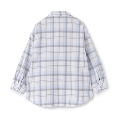シャギーチェックシャツ＆長袖Tシャツセット （オフ ホワイト）｜詳細画像