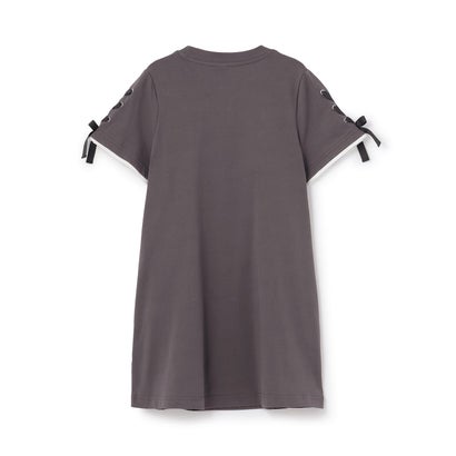 【接触冷感・吸水速乾】カレッジロゴTシャツワンピ （サックス）｜詳細画像