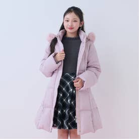 【撥水・家庭洗濯可】フェイクファーフーディ美シルエットロングダウン （ピンク）