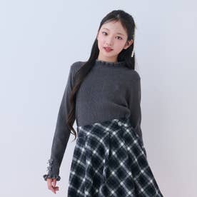 プチハイリブニット （チャコール）