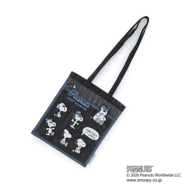 【PEANUTS】メッシュトート （黒）