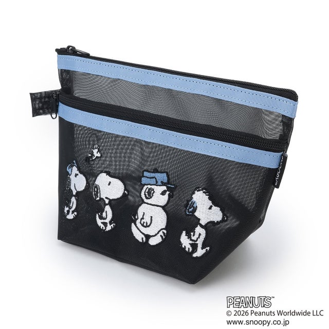 【PEANUTS】メッシュポーチ （黒）