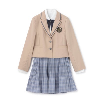 【卒服】【5点セット】ジャケット×プリーツスカートコーデセット （ベージュ）｜詳細画像