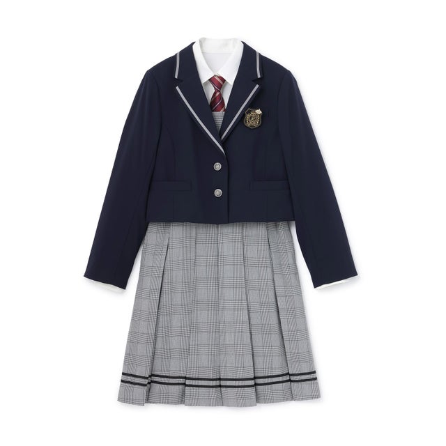 【卒服】【5点セット】パイピングジャケットコーデセット （紺）
