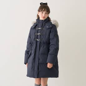 【撥水・家庭洗濯可】Aラインダウンコート （紺）