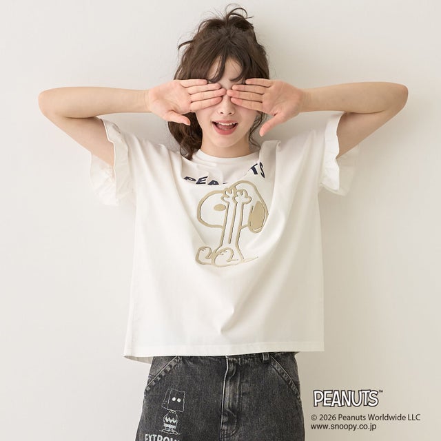 【PEANUTS】【接触冷感】袖取り外しTシャツ （オフ ホワイト）
