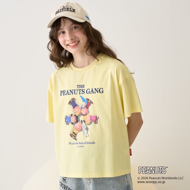 【PEANUTS】【接触冷感】グラフィックレギュラーTシャツ （レモン イエロー）