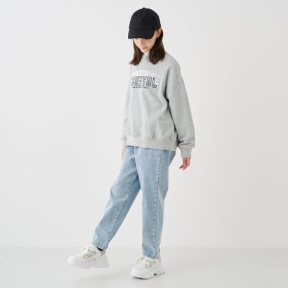 ポンポネットジュニア pom ponette junior レースワッペンラメ裏毛プルオーバー×タートルTシャツセット （トップ グレー）｜詳細画像