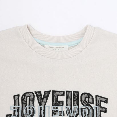 ポンポネットジュニア pom ponette junior レースワッペンラメ裏毛プルオーバー×タートルTシャツセット （トップ グレー）｜詳細画像