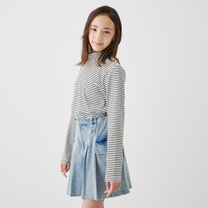 ポンポネットジュニア pom ponette junior レースワッペンラメ裏毛プルオーバー×タートルTシャツセット （アイボリー）｜詳細画像