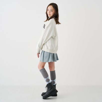 ポンポネットジュニア pom ponette junior レースワッペンラメ裏毛プルオーバー×タートルTシャツセット （アイボリー）｜詳細画像