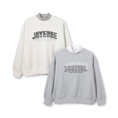 ポンポネットジュニア pom ponette junior レースワッペンラメ裏毛プルオーバー×タートルTシャツセット （アイボリー）｜詳細画像