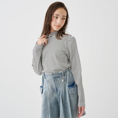 ポンポネットジュニア pom ponette junior レースワッペンラメ裏毛プルオーバー×タートルTシャツセット （アイボリー）｜詳細画像
