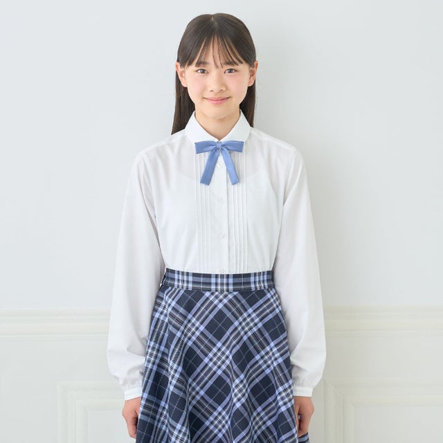 【卒服】【シワになりにくい】丸襟シャツ （白）