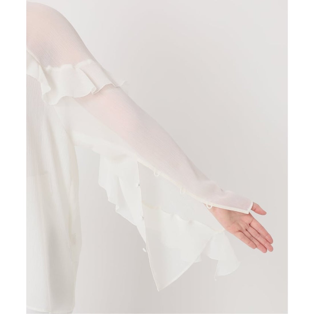 ノーブル NOBLE 《WEB&ルミネ新宿店限定追加》【NOBLE×L noble L'AUBE BLANC/ローブブラン楊柳フリル梯子刺繍ブラウス