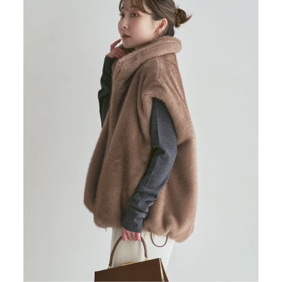 ノーブル NOBLE グラデーションファースタンドベスト（ブラウン）｜詳細画像