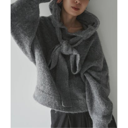 ノーブル NOBLE 《予約》CLOSED/クローズド Hoodie with bow tie （グレー）｜詳細画像