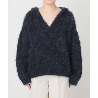 《予約・NOBLE別注》TRICOTS JEAN MARC/トリコットジーンマルク フーディーニット（ネイビー）｜詳細画像