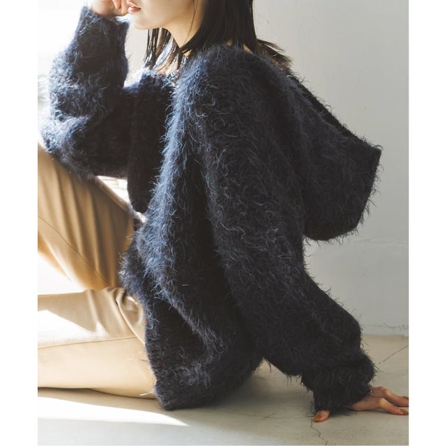 《予約・NOBLE別注》TRICOTS JEAN MARC/トリコットジーンマルク フーディーニット（ネイビー）