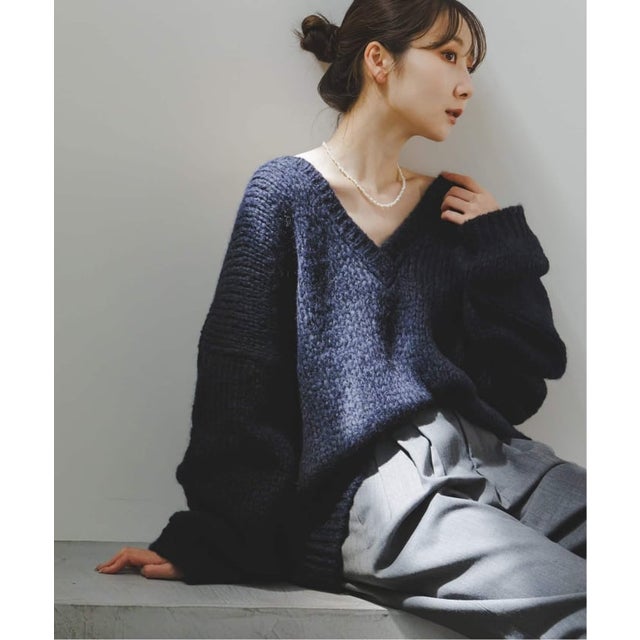 《WEB限定追加予約・別注》TRICOTS JEAN MARC 2WAYボリュームニット （ネイビー）