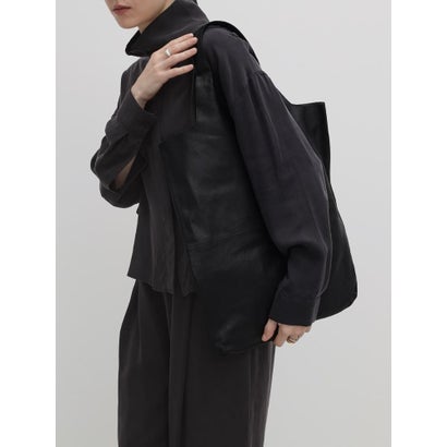 THIN LEATHER SMOOTH TOTE BAG （ブラック）｜詳細画像