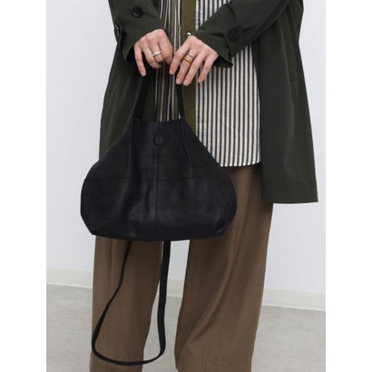 ヌエール nouer THIN LEATHER SMOOTH 3WAY TOTE BAG （ブラック）｜詳細画像