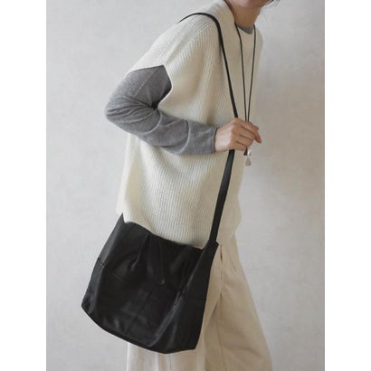 THIN LEATHER SMOOTH 3WAY TOTE BAG （ブラック）｜詳細画像