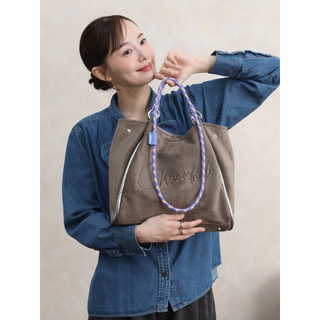 【WEB限定カラーあり】“Cheerful”スエードタッチ2wayハンドルトート （グレージュ）