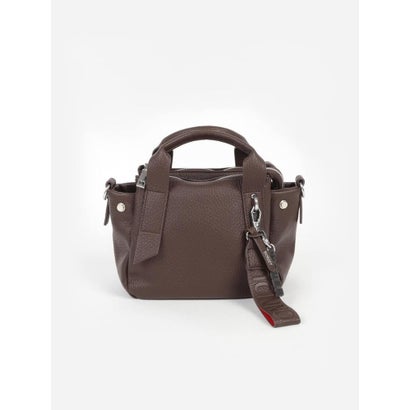 ヌエール nouer チャーム付きフェイクレザー2wayバッグ（silver,light gray,dark brown,khaki) （ダークブラウン）｜詳細画像