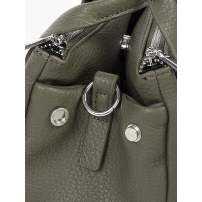 ヌエール nouer チャーム付きフェイクレザー2wayバッグ（silver,light gray,dark brown,khaki) （ライトグレー）｜詳細画像