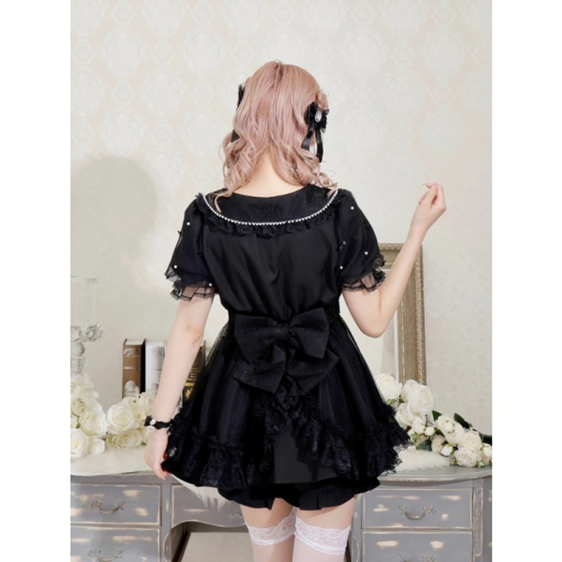 ノエミー NOEMIE メニーリボンドレッシーフレアセットアップ （ピンク 