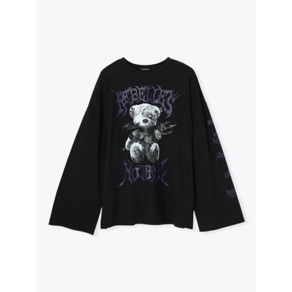 病みくまデビルユニセックスTシャツ （紫）｜詳細画像