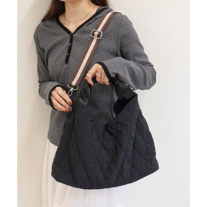 フレディエミュ fredy emue テープハンドル撥水ナイロンキルトバッグ （ブラウン）｜詳細画像